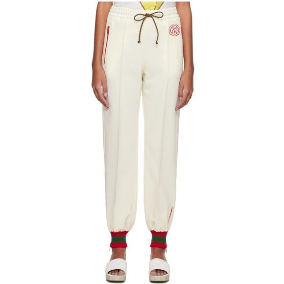 Gucci GG Patch Web Striped Stretch Jersey Tapered Track Pant Jogger SM - Picture 1 of 13
